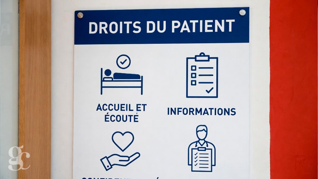 Droits fondamentaux du patient hospitalisé en France : information consentement, accès dossier médical, dignité, personne de confiance selon charte 2025