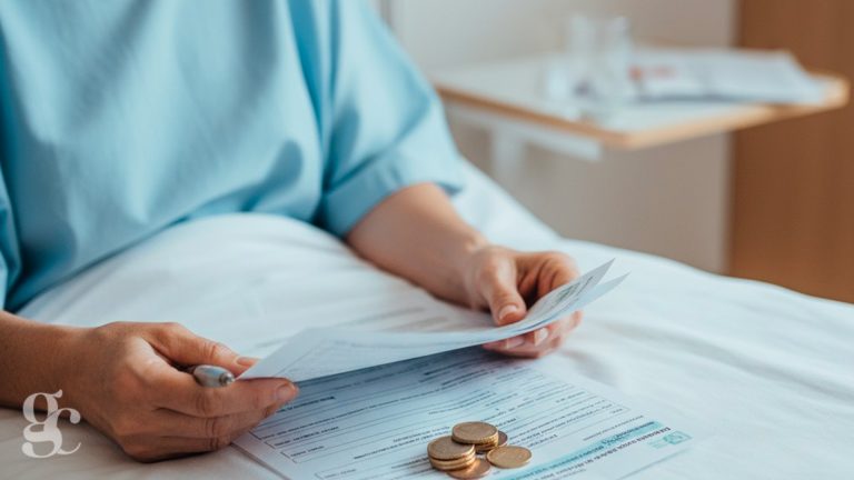 Uma paciente no hospital durante sua licença médica.