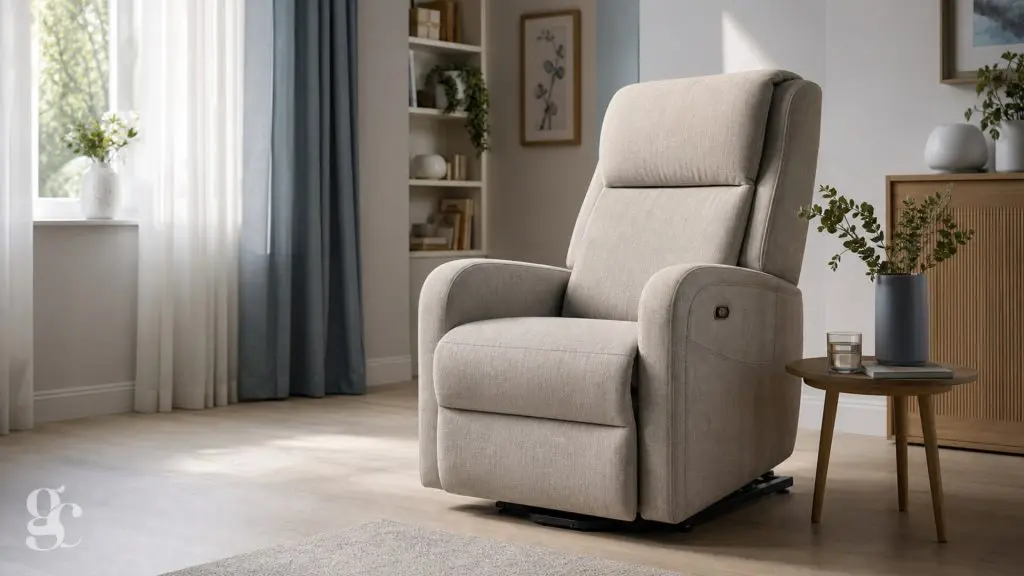 Fauteuil releveur électrique dans un salon dégagé et lumineux