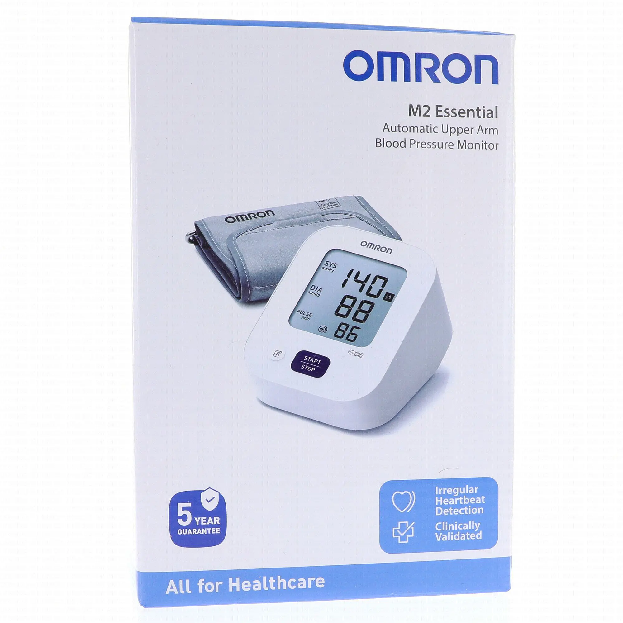 Monitor electrónico de presión arterial para brazo OMRON M2 Essential con brazalete