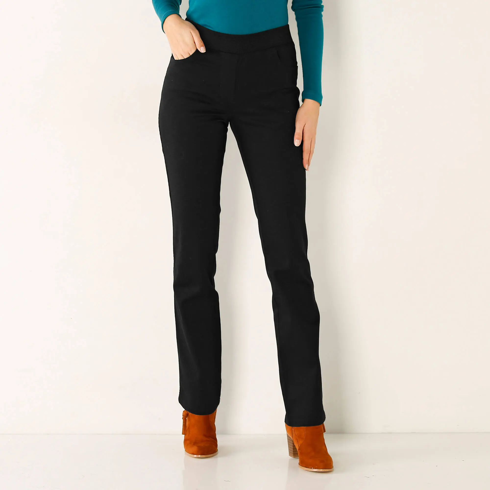 Pantalon droit à taille élastiquée Blancheporte