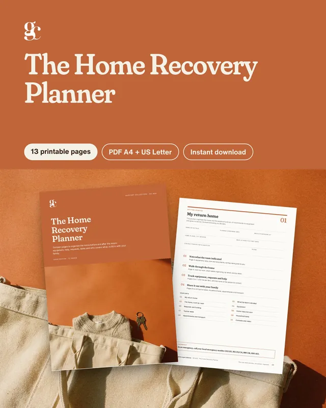 Couverture : Home Recovery Planner